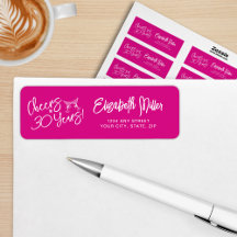 Aniversário de 30 anos de Mão Branca Trendy Rosa