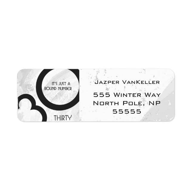 Etiqueta Aniversário de 30 Décadas Branco (Frente)