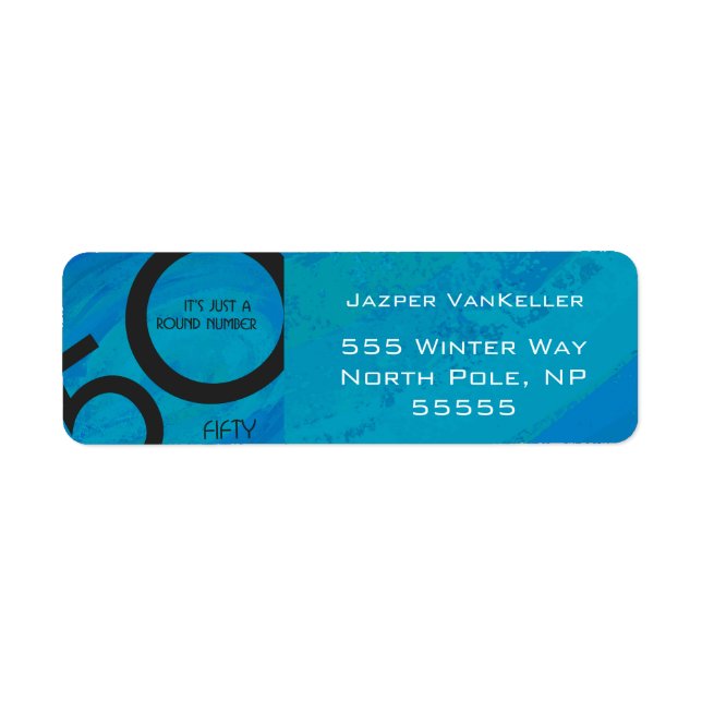 Etiqueta Aniversário de 50 Década Azul (Frente)