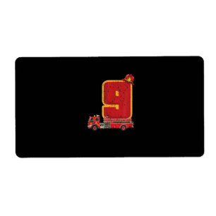 Etiqueta Aniversário De 9 Anos Oferece Bombeiro