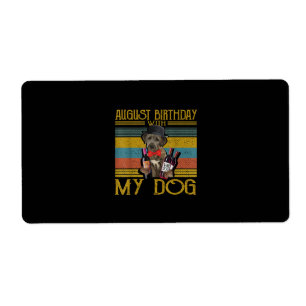 Etiqueta Aniversário De Agosto Com O Meu Cão De Wolfhound I