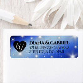 Etiqueta Aniversário de Casamento da 67ª Estrela Sapphire