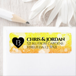 Etiqueta Aniversário de Casamento de Citrina de 13 Elegante