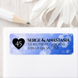 Etiqueta Aniversário de Casamento do Elegante 45º Sapphire