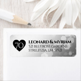 Etiqueta Aniversário de Casamento do Platinum 70 Elegante