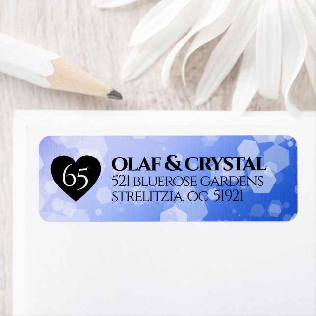 Etiqueta Aniversário de Casamento do Sapphire Azul 65 (Insitu)