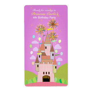 Etiqueta Aniversário de criança Obrigado Sticker: Castelo I