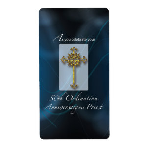 Etiqueta Aniversário do 50º Jubileu Ordination do Padre
