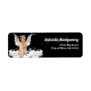 Etiqueta Anjo Guardião do ouro Retriever no Endereço Preto