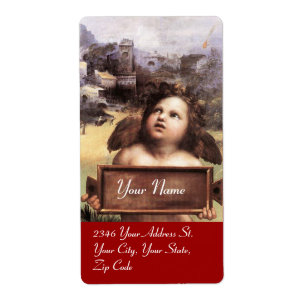 Etiqueta ANJO / Querubim Alado, Vermelho