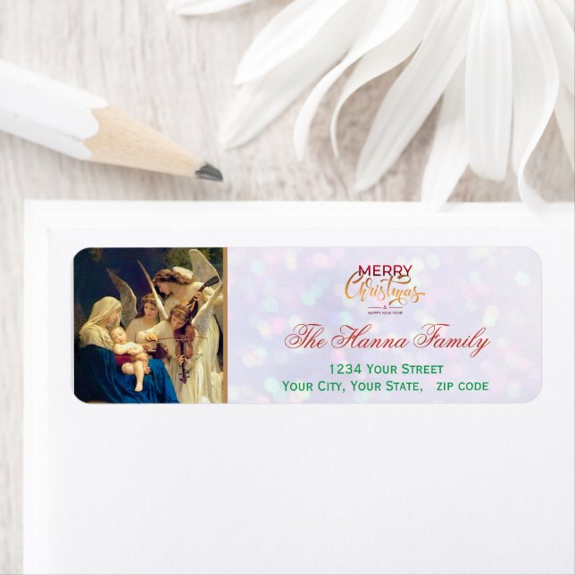 Etiqueta Anjos Religiosos Festivos Natal Feliz Natal (Insitu)