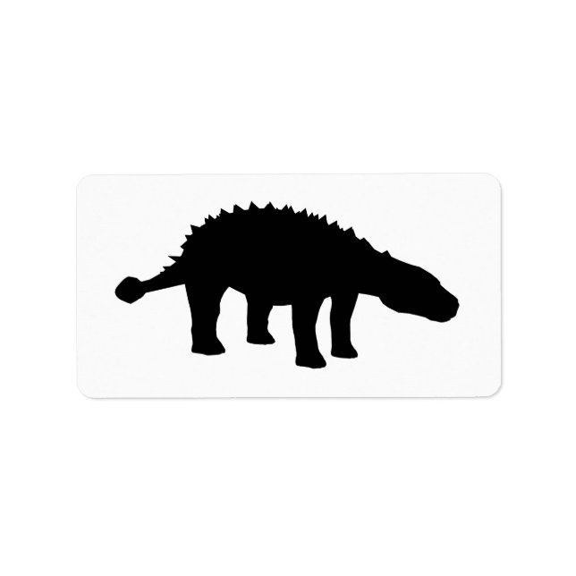 Etiqueta Ankylosaurus Dino Dinosaur Silhouette (Frente)