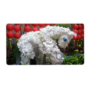 Etiqueta Ano do Cavalo  春 節 馬 ... Tópico da flor chi
