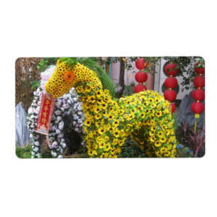 Etiqueta Ano do Cavalo  春 節 馬 ... Tópico da flor chi