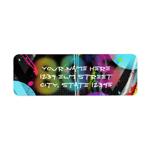 Etiqueta anos 80 Bash Retro Arco-Íris Festa de aniversário  (Frente)