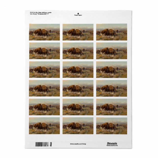 Etiqueta Antes do Homem Branco, 1903 por Charles Russell (Toda a folha)