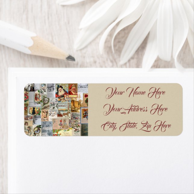 Etiqueta Antigo endereço de devolução da fêmera natalícia (Insitu)