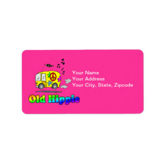 Etiqueta Antigo hippie Bus