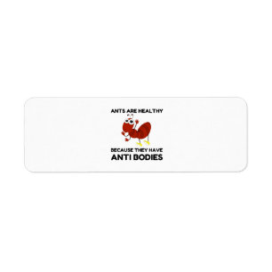 ETIQUETA ANTS SAUDÁVEIS ANTICORPOS PIADA CARTOON