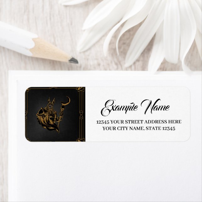 Etiqueta Anubis antigo do Egito. (Insitu)