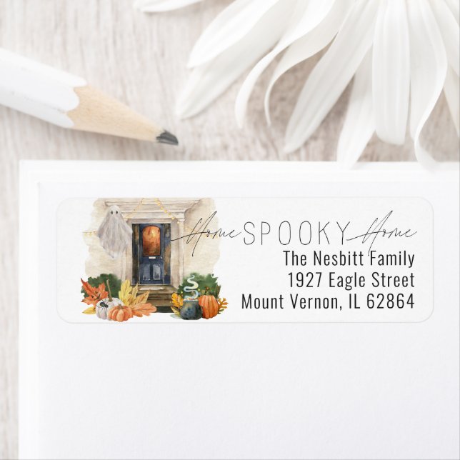Etiqueta Anúncio de Mudança no Halloween Endereço de Retorn (Insitu)