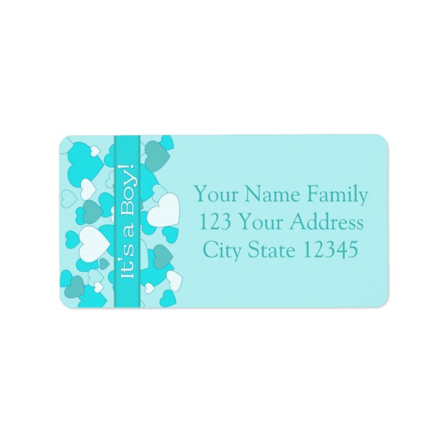Etiqueta Anúncio de Nascimento do Bebê Boy (Frente)