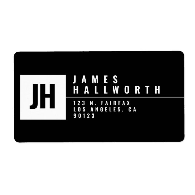 Etiqueta Aparência Profissional Moderna | Preto e branco (Frente)