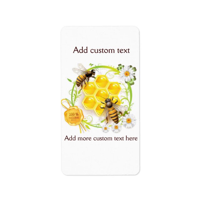 Etiqueta Apiarista Vendedor de Aveia de Abelhas de Mel (Frente)