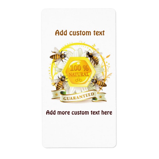 Etiqueta Apiarista Vendedor de Aveia de Abelhas de Mel (Frente)