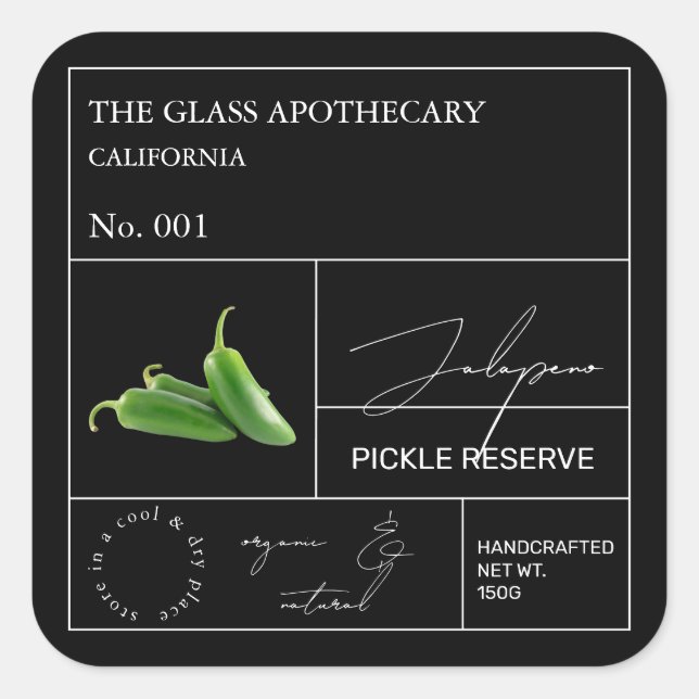 Etiqueta Apothecary Jalapeno (Frente)