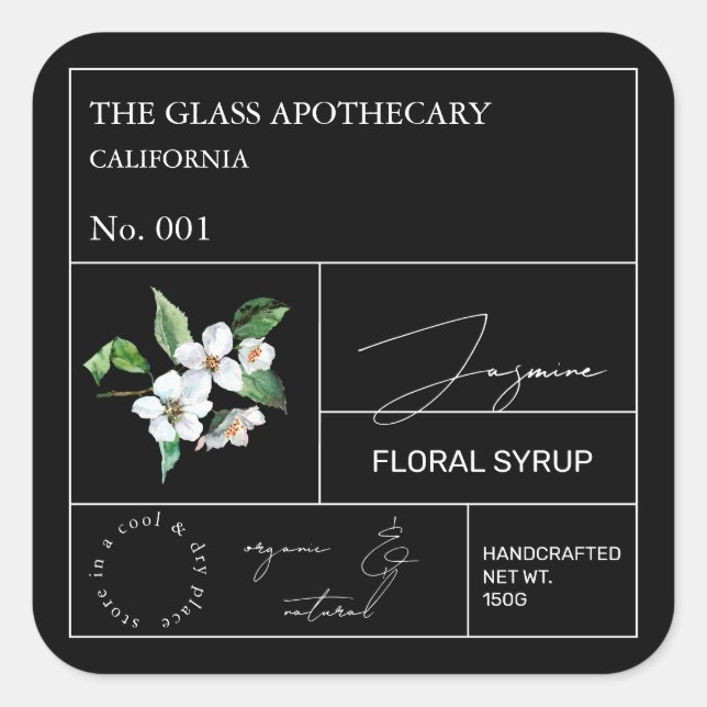 Etiqueta Apothecary Jasmine (Frente)