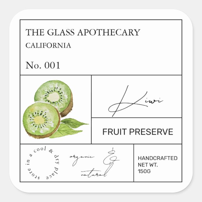Etiqueta Apothecary Kiwi (Frente)
