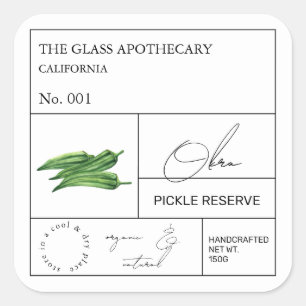 Etiqueta Apothecary Okra