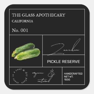 Etiqueta Apothecary Zucchini