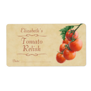 Etiqueta Apreciação ou colocação em latas do tomate