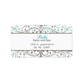 Etiqueta Aqua Flourish Personali Business Stationery