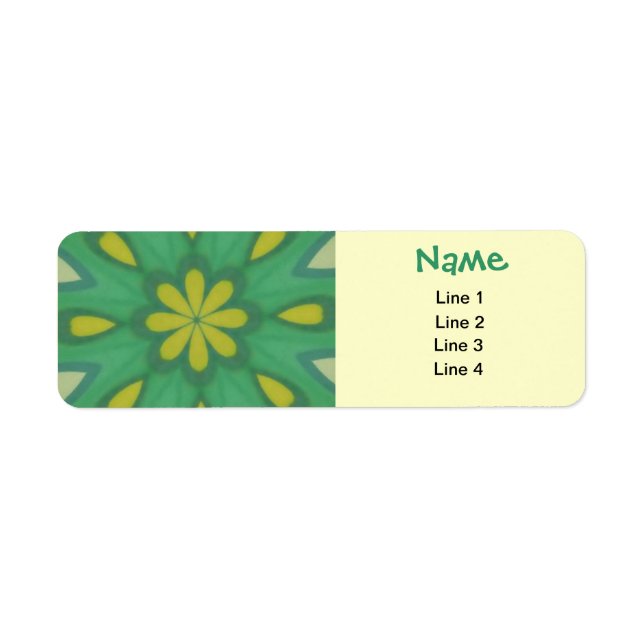 Etiqueta Aqua Green Mandala Labels (Frente)