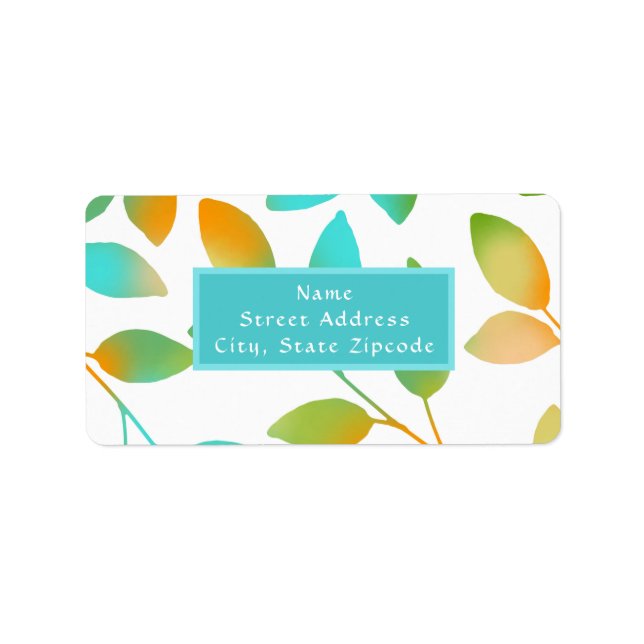 Etiqueta Aqua Orange Green Folaves (Frente)