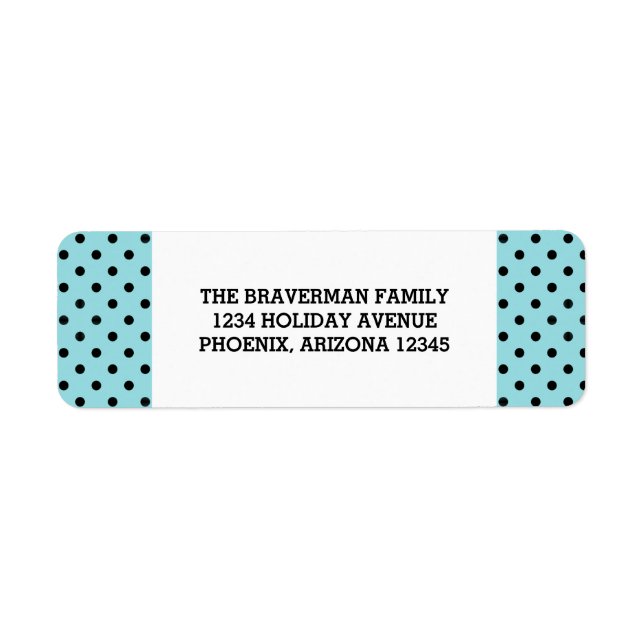 Etiqueta Aqua Sweet Polka Dot Holiday Address Labels (Frente)