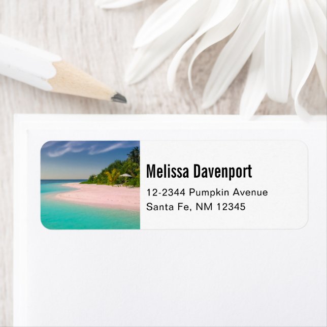 Etiqueta Aquamarine Ocean Tropical Beach Scenic (Insitu)