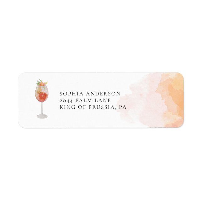 Etiqueta Aquarela Aperol Spritz Orange Coctail (Frente)