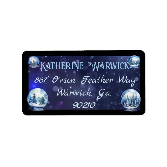 Etiqueta Aquarela Artística Invernos Snowglobes (Frente)