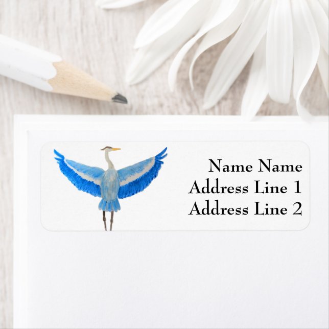 Etiqueta Aquarela Excelente de aves Azul Herão (Insitu)