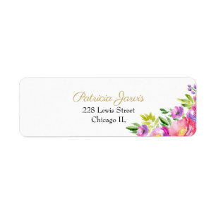 Etiqueta Aquarela Floral Elegante