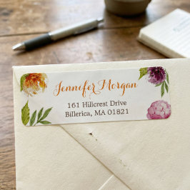 Etiqueta Aquarela Pastel Flores Modernas Na moda