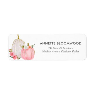 Etiqueta Aquarela Pumpkin Pastel Pink Rosa