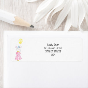 Etiqueta Aquarela rato de bebê fofo