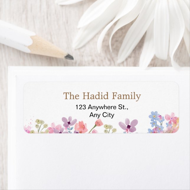 Etiqueta Aquarela Rosa Floral (Insitu)