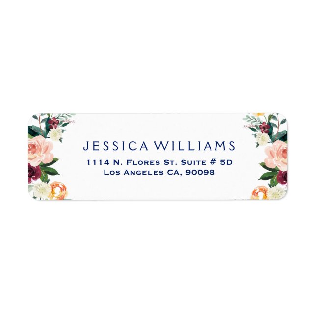 Etiqueta Aquarelas - Flores Coloridas (Frente)