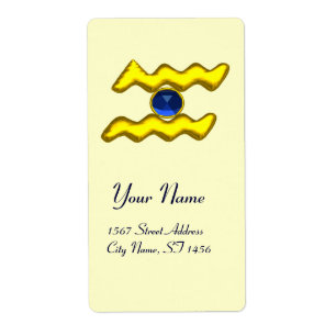 Etiqueta AQUARIUS ZODIAC ANIVERSÁRIO Blue Sapphire